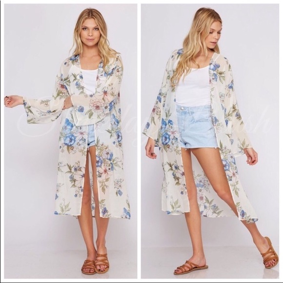 Peach Love California Other - ⬇️$69 Beautifully Breezy Long Sleeve Floral Kimono